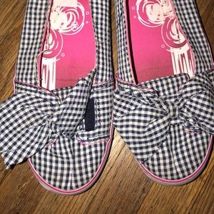 Blue and White Checkered Keds